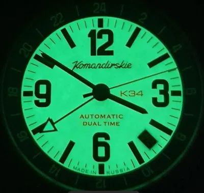 Pre-owned Vostok Rare Komandirskie K-34 Wristwatch Limited 100m Dualtime 24hr Pvd 476773