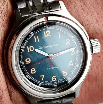 Pre-owned Vostok Tank Komandirskie 1965 43 Diver Watch 200m 72046a