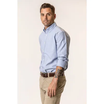 Vottera Organic Cotton Oxford Shirt In Blue