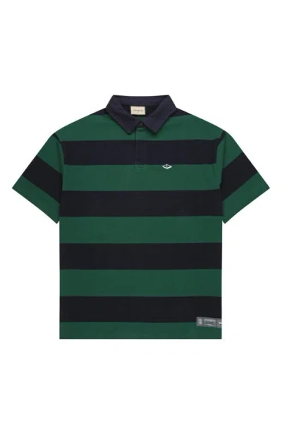 Vouseti Post Game Stripe Cotton Polo In Multi