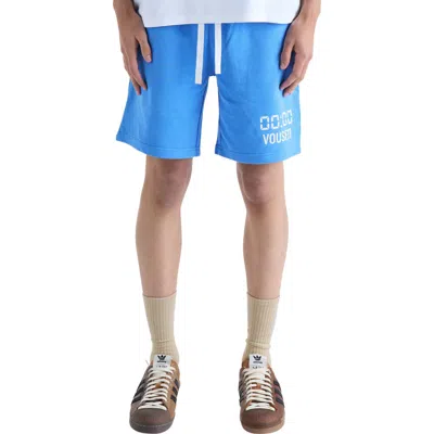 Vouseti Us Against Time Cotton Fleece Drawstring Shorts In Blue