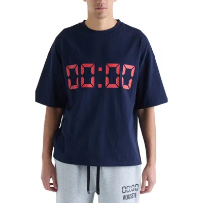 Vouseti Us Against Time Cotton Graphic T-shirt In Blue
