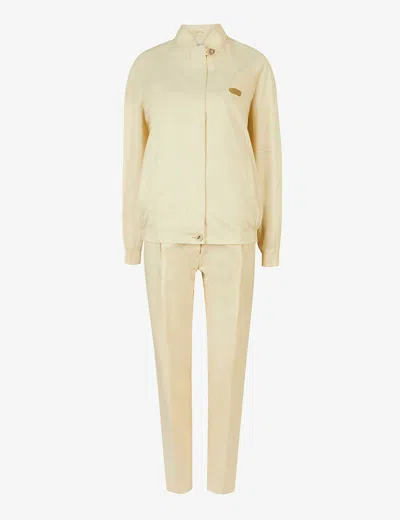 Vout Vintage Pre-loved Aquascutum Cotton-blend Two-piece Set In Cream