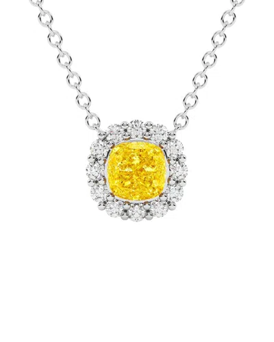 Vowe 14k 1.50 Ct. Tw. Lab-grown Diamond Necklace In Yellow