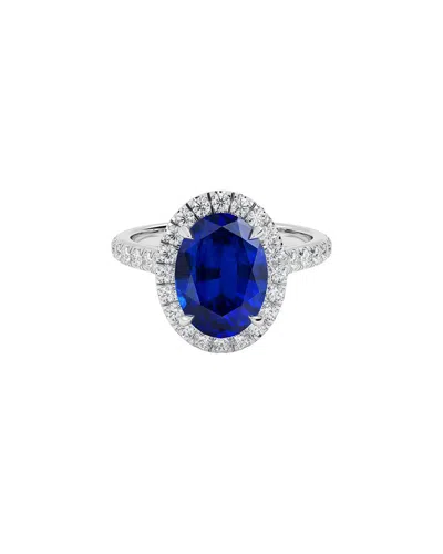 Vowe 14k 3.50 Ct. Tw. Lab-grown Diamond & Lab-grown Sapphire Ring In Metallic