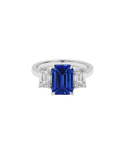 Vowe 14k 4.00 Ct. Tw. Lab-grown Diamond & Lab-grown Sapphire Ring In Metallic