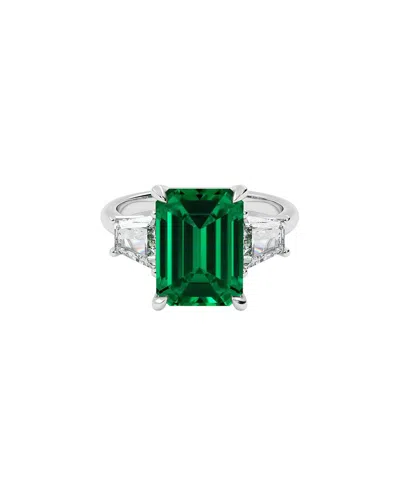 Vowe 14k 6.00 Ct. Tw. Lab-grown Diamond & Lab-grown Emerald Ring In Green