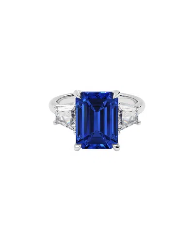 Vowe 14k 6.00 Ct. Tw. Lab-grown Diamond & Lab-grown Sapphire Ring In Blue