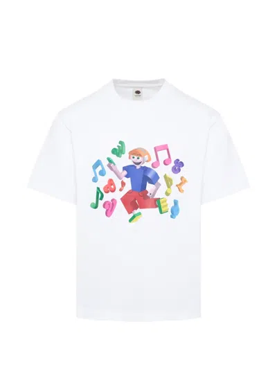 Vowels 3d Front-print T-shirt In Multi