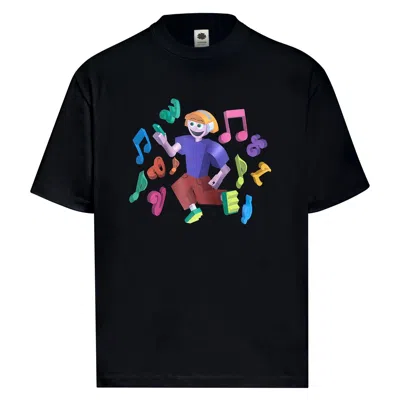 Vowels 3d Tee In Black
