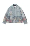 Vowels Abstract Fruit Zip Up Work Jacket In Multi