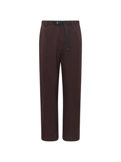 Vowels Belted Wool Trousers In Brown