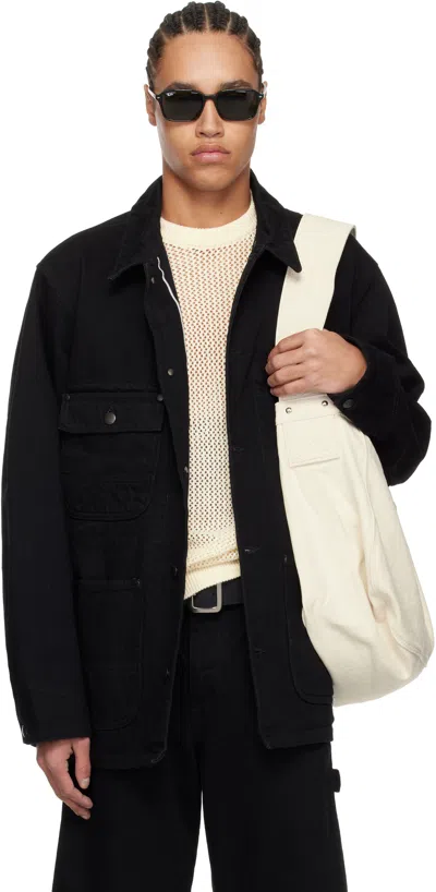 Vowels Black Chore Denim Jacket In #99 Black