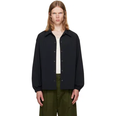 Vowels Black Coach Jacket In Blue