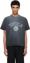 Vowels Black Faded Collegiate T-shirt In #99 Black