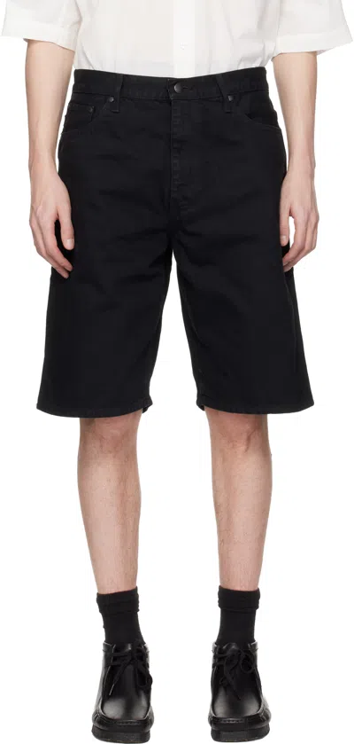 Vowels Black Overdyed Painter Shorts