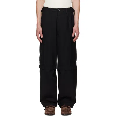 Vowels Black Solid Cargo Pants