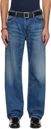 Vowels Blue Baggy Jeans In #71 Bleached Indigo