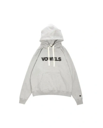 Vowels Blur Hoodie In Gray
