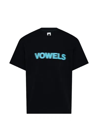 Vowels Blur Logo-print T-shirt In Black