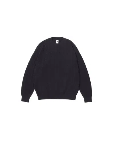 Vowels Cable Knit Crewneck In Black