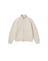 Vowels Cable-knit Zip-up Sweater In Brown
