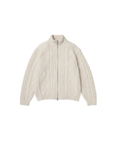 VOWELS VOWELS CABLE KNIT ZIP UP