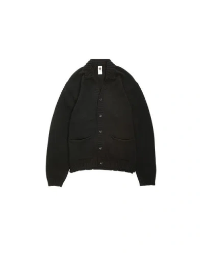 Vowels Cashmere Blend Shirt Cardigan In Black