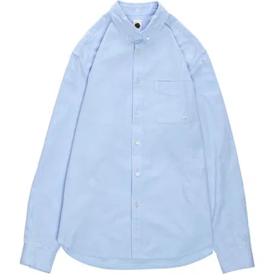 Vowels Cashmere Button Down Shirt In Blue