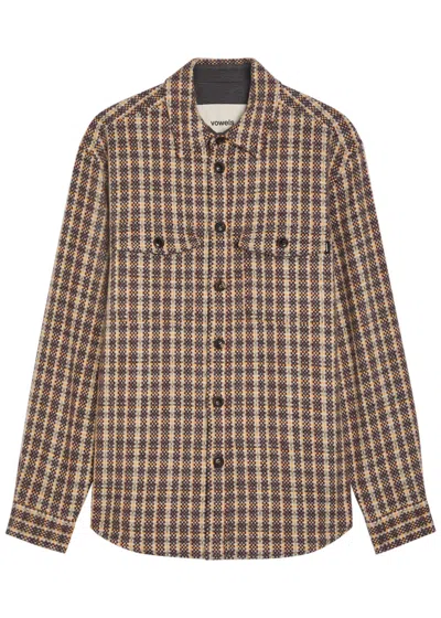 Vowels Checked Wool And Mohair-blend Overshirt In Multi