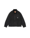 Vowels Cord Collared Zip-up Jacket In Black