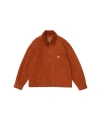 Vowels Cord Collared Zip-up Jacket In Orange
