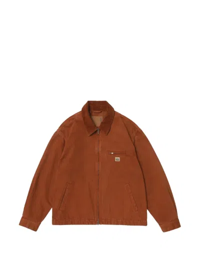 Vowels Corduroy-collar Jacket In Brown
