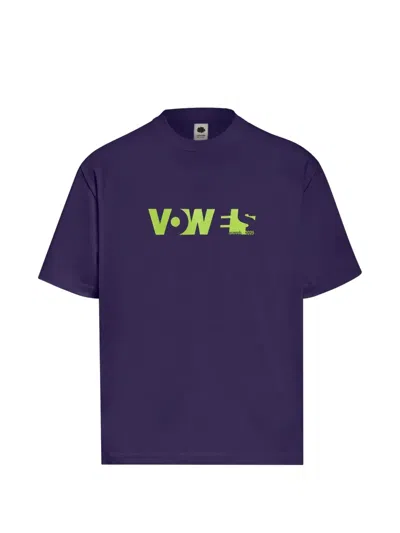 Vowels Cotton T-shirt In Purple