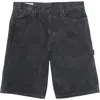Vowels Denim Painter Shorts In Black
