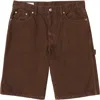 Vowels Denim Painter Shorts In Brown