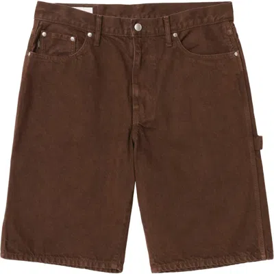 Vowels Denim Painter Shorts In Brown