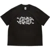 Vowels Double Scribble Tee In Black