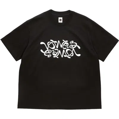 Vowels Double Scribble Tee In Black