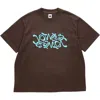 Vowels Double Scribble Tee In Brown
