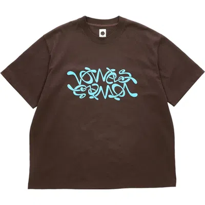 Vowels Double Scribble Tee In Brown