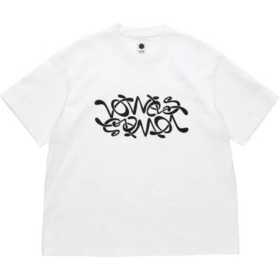 Vowels Double Scribble Tee In White