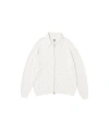 Vowels Eyelet Knitted Zip-up In White