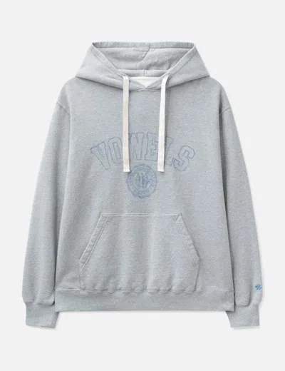 Vowels Faded Collegiate Hoodie In Gray