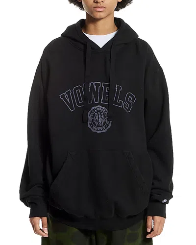 Vowels Faded Collegiate Hoodie In Black