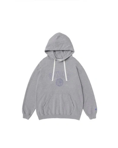 Vowels Faded Collegiate Hoodie In Gray