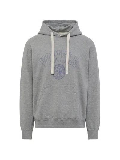 Vowels Faded Collegiate Hoodie In Gray