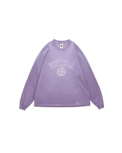 Vowels Faded Collegiate Longsleeve Tee In Purple