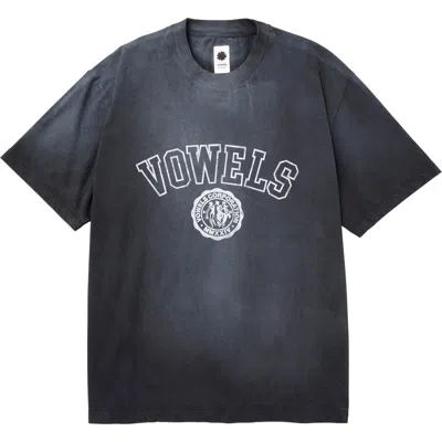 Vowels Faded Collegiate Tee In Black