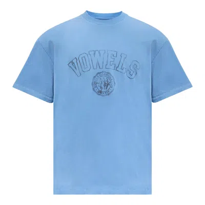 Vowels Faded Collegiate Tee In Blue